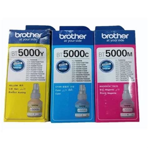 Yellow Cyan And Magenta Brother BT 5000 Series Printer Ink Set For