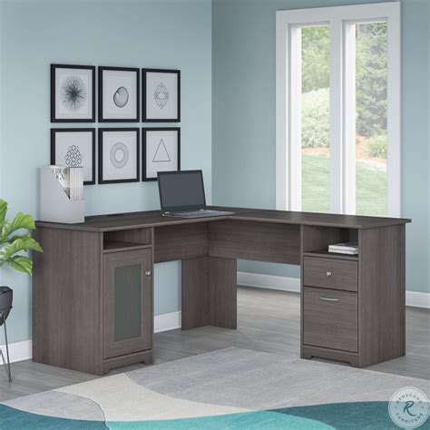 Cabot Heather Gray L Shaped Desk from Bush Furniture | Coleman Furniture