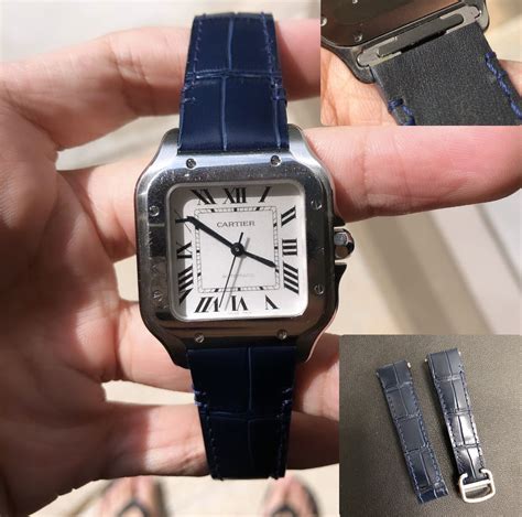 Cartier Santos Leather Strap Quick Release Men S Fashion Watches