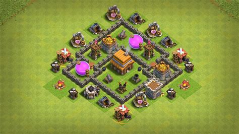 New 2021 TH4 Base Layout with Layout Copy Link - Base of Clans