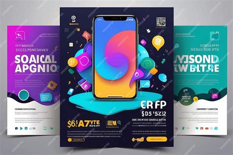 Premium Photo Mobile Apps Promotion Flyer Design Template Mobile App