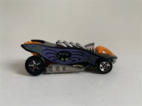 RARO MINIATURA HOT WHEELS LOOSE SPIDER SLAM TURBO FLAME PRETO ADESIVO ROXO