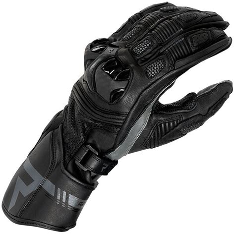 Rebelhorn St Long Leather Gloves Black Grey Free Uk Delivery