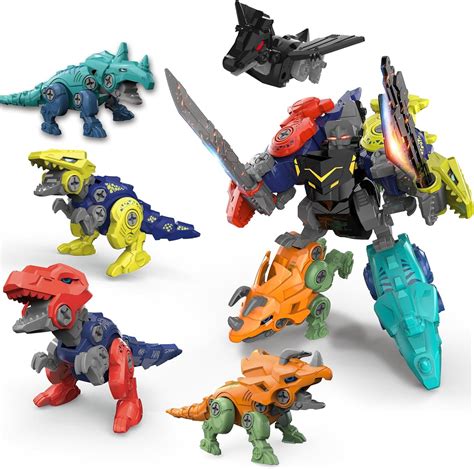 Rockclo Dinosaur Transformers Robot 5 In 1 Take Apart Toys