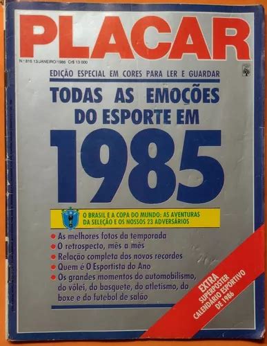 Revista Placar 816 Janeiro 1986 Super Poster MercadoLivre