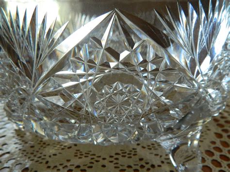 American Brilliant Cut Glass Footed Centerpiece Bowl From Theopulentowl On Ruby Lane