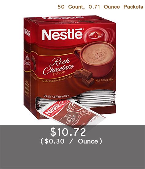Nestle Hot Cocoa Mix Rich Chocolate 50 Count 0 71 Ounce Packets Easy Buy