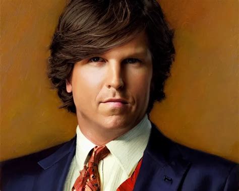 Closeup Portrait Of Tucker Carlson Dressed Up For Fox Stable