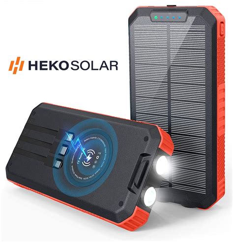 Heko Solar Solar Powerbank Spark Mah Ingebouwde Kabels