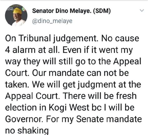 Tribunal Sacks Dino Melaye As Kogi West Senator Orders Fresh Election