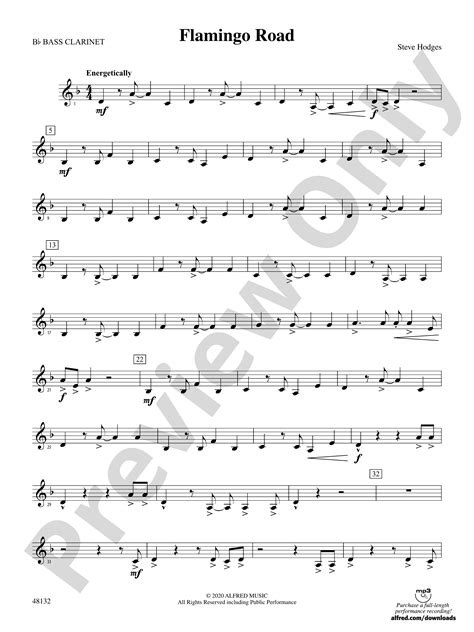 Flamingo Road B Flat Bass Clarinet B Flat Bass Clarinet Part Digital Sheet Music Download