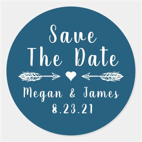 Rustic Arrow Save The Date Stickers Zazzle