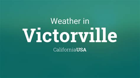 Weather for Victorville, California, USA