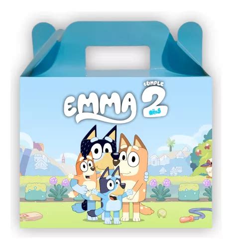 10 Cajas Dulceras Cumpleaños Bluey Personalizadas d1