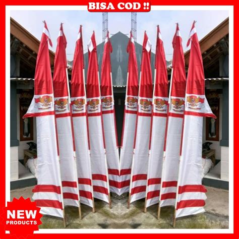 Jual Bendera Merah Putih Agustusan Kain Segitiga Plastik 2023 Umb Warna