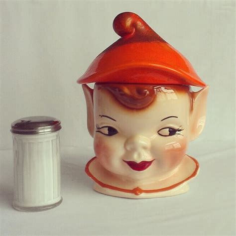 Mid Century Christmas Elf Cookie Jar Etsy Elf Cookies Cookie Jars