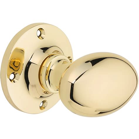 Oval Mortice Knob Set Brass