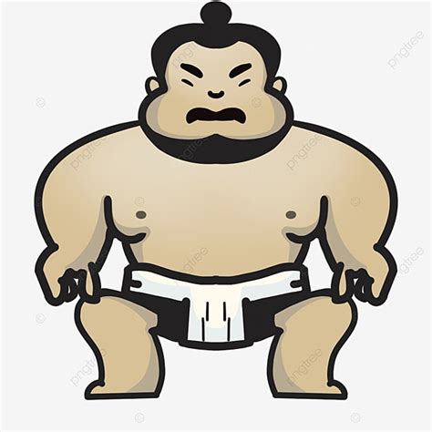 Sumo Wrestler Clipart Png Images Black Haired Cartoon Japanese Sumo