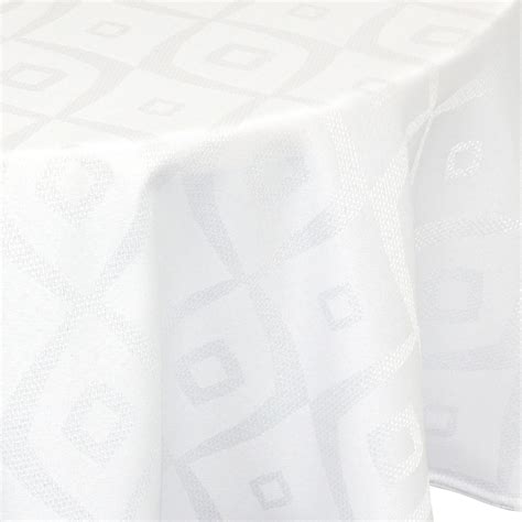 Nappe Ovale X Cm Jacquard Polyester Brunch Blanc Linnea