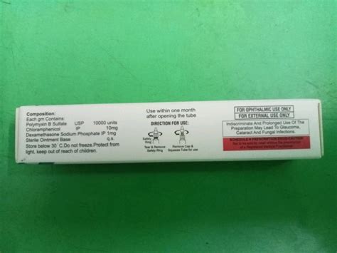 5g Polyshield Dx Chloramphenicol Polymyxin B Sulfate Dexamethasone