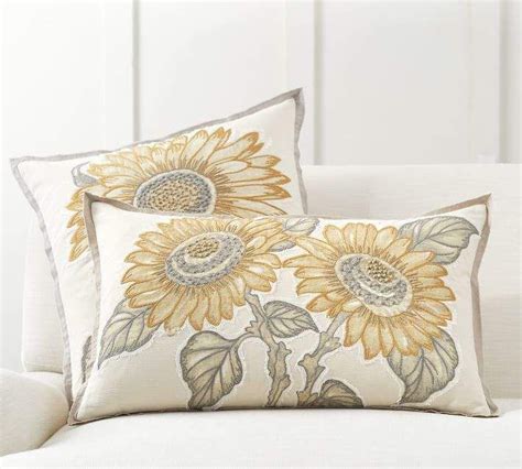 Sunflower Applique Lumbar Pillow Cover Applique Pillows Sunflower