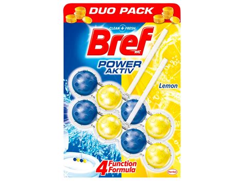 Odorizant WC Bref WC Power Aktiv 2buc Lemon Mertecom Ro