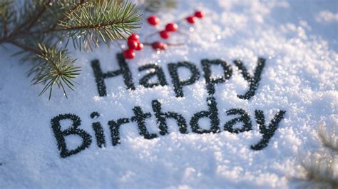 Happy Birthday Snow Message Winter Birthday Greeting Birthday Wishes