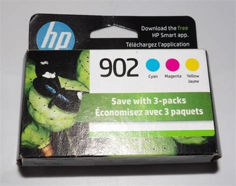 Genuine HP 902 Color Ink Cartridges Cyan Magenta Yellow Dated 2025