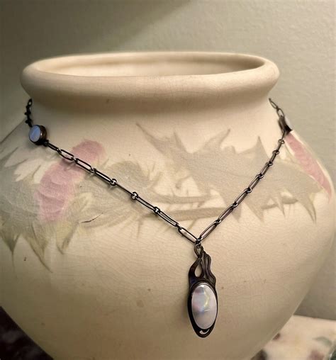 Vintage Art Nouveau Abalone Mabe Pearl And Sterling Gem