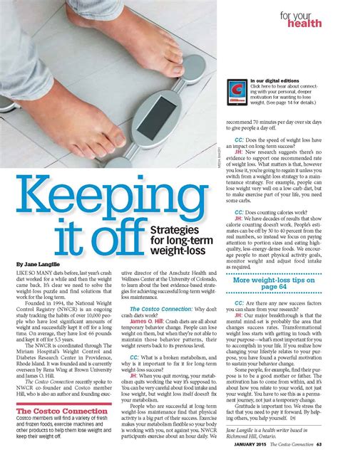 Successful long-term weight loss strategies - Jane Langille