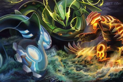 Rayquaza Kyogre Groudon Mega Rayquaza Primal Kyogre And 1 More Pokemon Drawn By