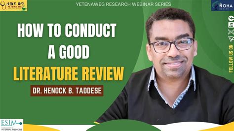 How To Conduct A Good Literature Review Youtube