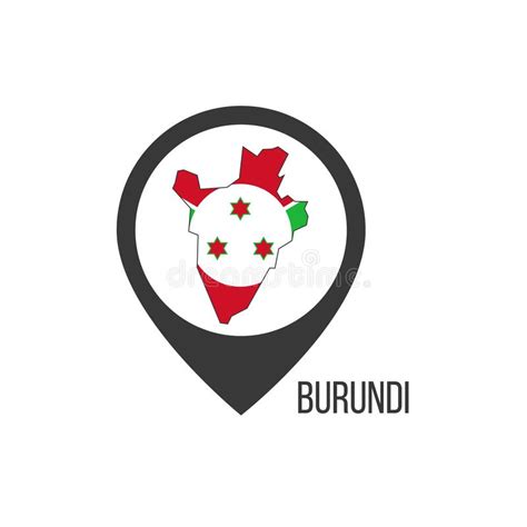 Map Pointers With Contry Burundi Burundi Flag Stock Vector