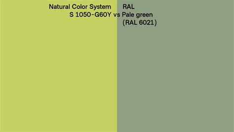 Natural Color System S 1050 G60y Vs Ral Pale Green Ral 6021 Side By