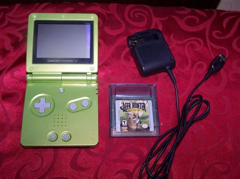 Nintendo Game Boy Advance Sp Lime Handheld System W Game And Charger