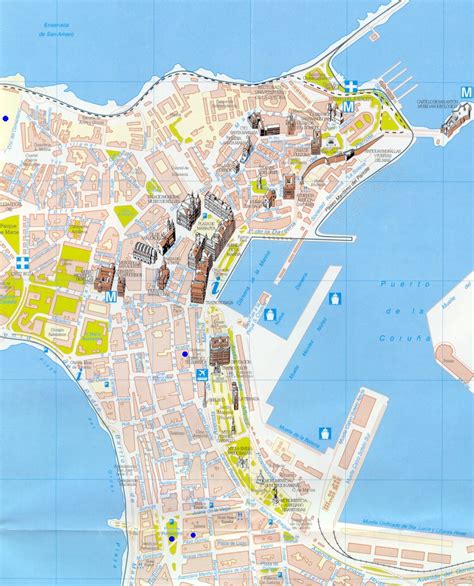 A Coruña tourist map - Full size | Gifex