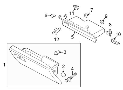 Ford F 150 Box Assembly Glove Compartment Glove Box Door Gray