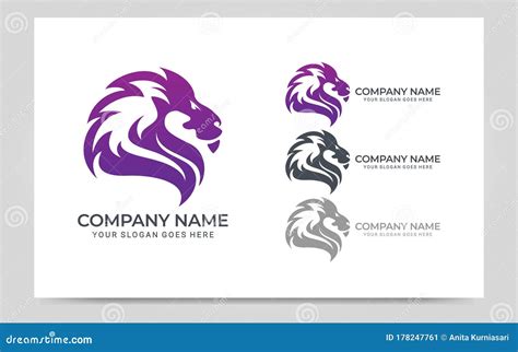 Colorful Modern Lion Head Logo Symbol Design Graphic Vector