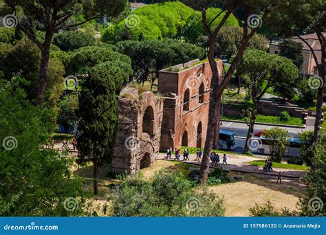 Tourists Visiting the Ruins of the Aqua Claudia in Rome Editorial Image ...