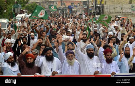 Pakistani Activists Of Sunni Tehreek A Religious Group Are Holding