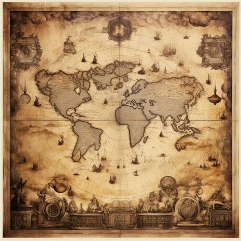 Retro Mapa Del Mundo Foto Premium