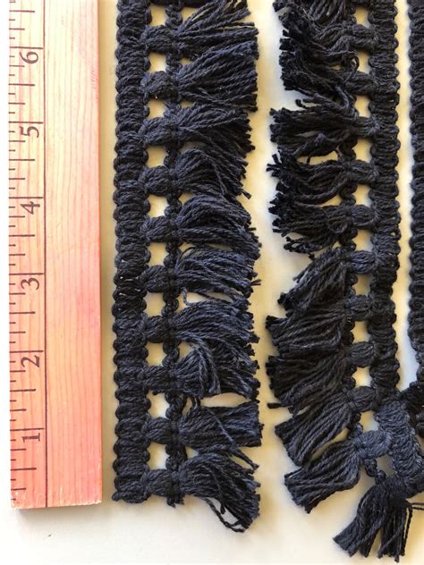 Vintage Black Cotton 2 Long Fringe Trim 8 Yards Plus Unused Uncut Etsy