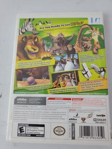 Madagascar 2 Escape 2 Africa Wii Video Game 47875833050 Ebay