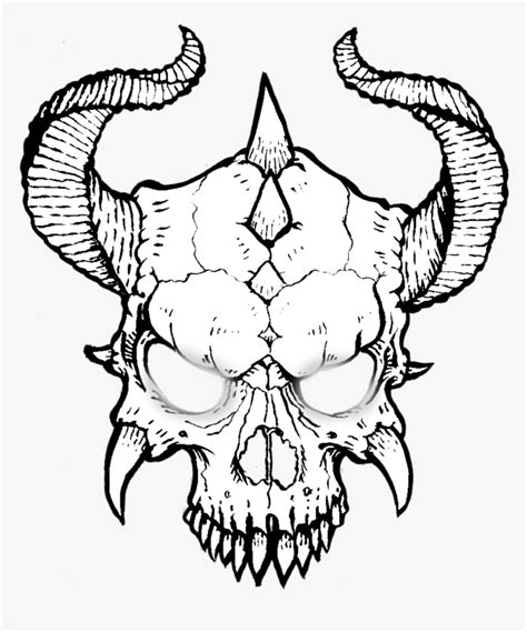 Demon Skull Drawing Step By Step