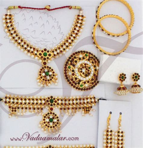 Pcs Temple Jewellery Indian Bridal Wedding Kuchipudi Bharatanatyam