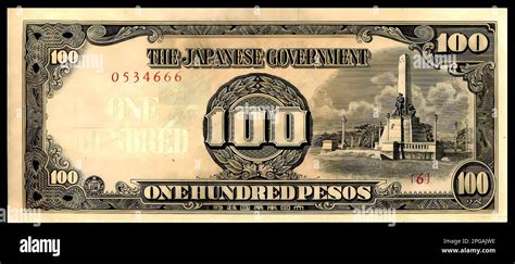 Photo Banknote Philippines 1944japanese Governmant100 Pesos Stock