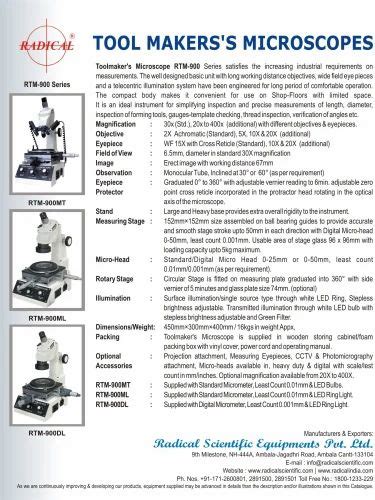 Radical Tool Maker Microscope Rtm Series At Rs Piece In