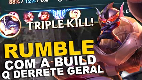 RUMBLE O CAMPEÃO MAIS FORTE NO MID E JUNGLE RUMBLE A MELHOR BUILD