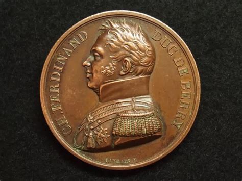 MEDAILLE CUIVRE 41M GAYRARD F MORT De CHARLES FERDINAND DUC DE BERRY