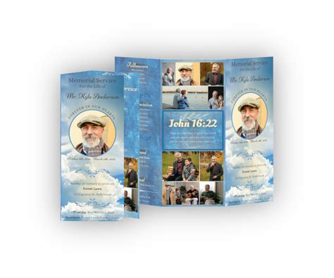 Funeral Tri Fold Brochure Program Template Printed Or Digital Instant